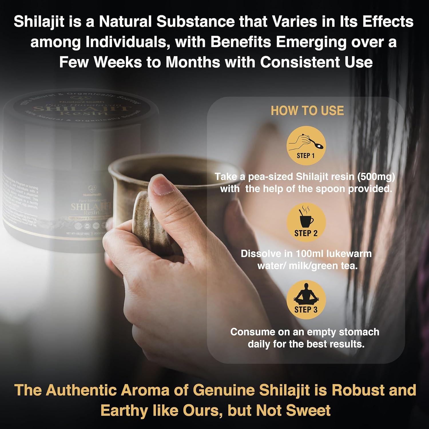 NuetonHealth Pure Organic Himalayan Shilajit Resin - Gold Grade 30G Lab Tested in UK