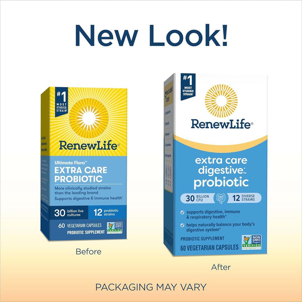Renew Life Extra Care Digestive Probiotic Capsules 30 Billion CFU - 60 Count - Glam Global UKRenew Life