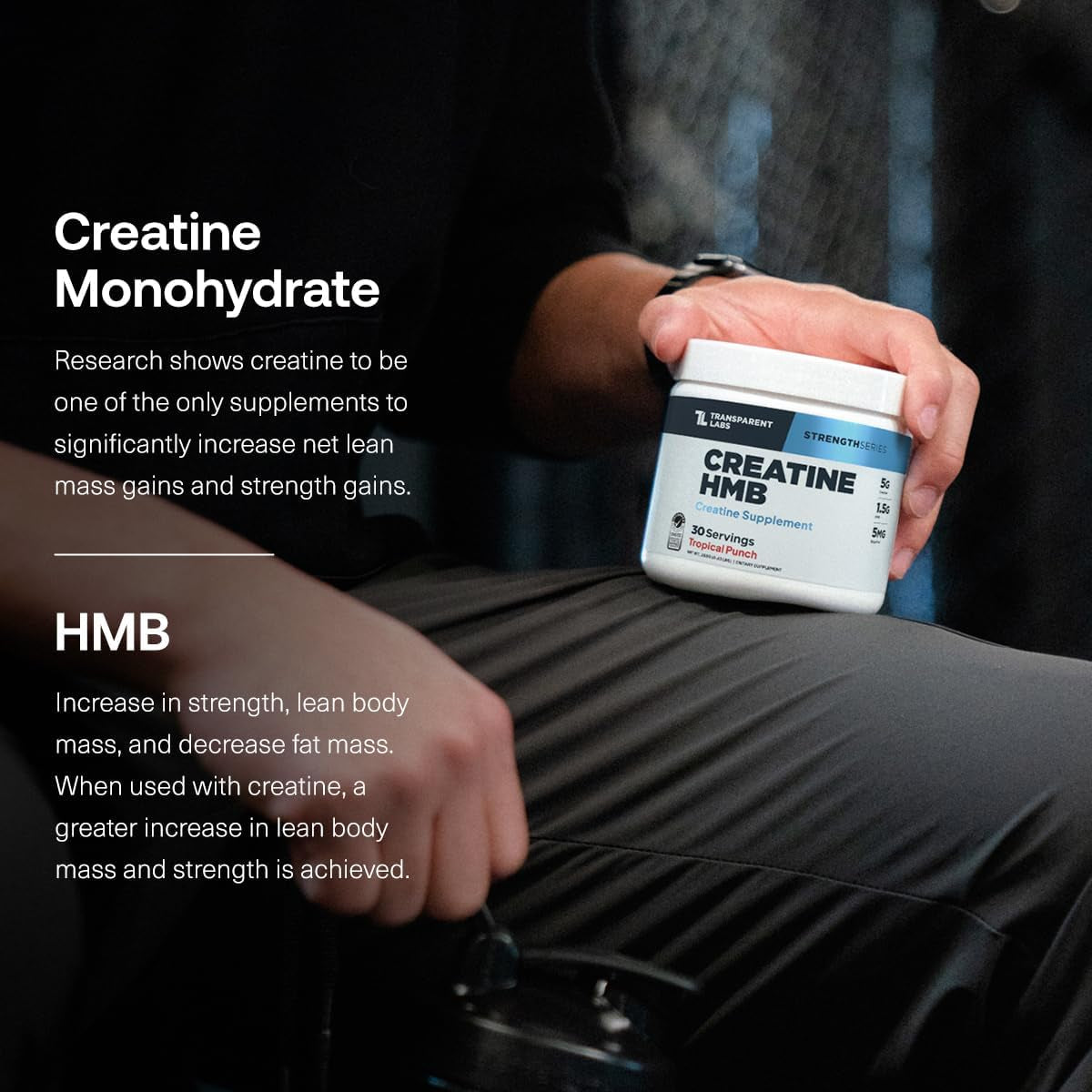 Creatine HMB - Creatine Monohydrate Powder with HMB for Muscle Growth, Increased Strength, Enhanced Energy Output, and Improved Athletic Performance - 30 Servings, Strawberry Lemonade