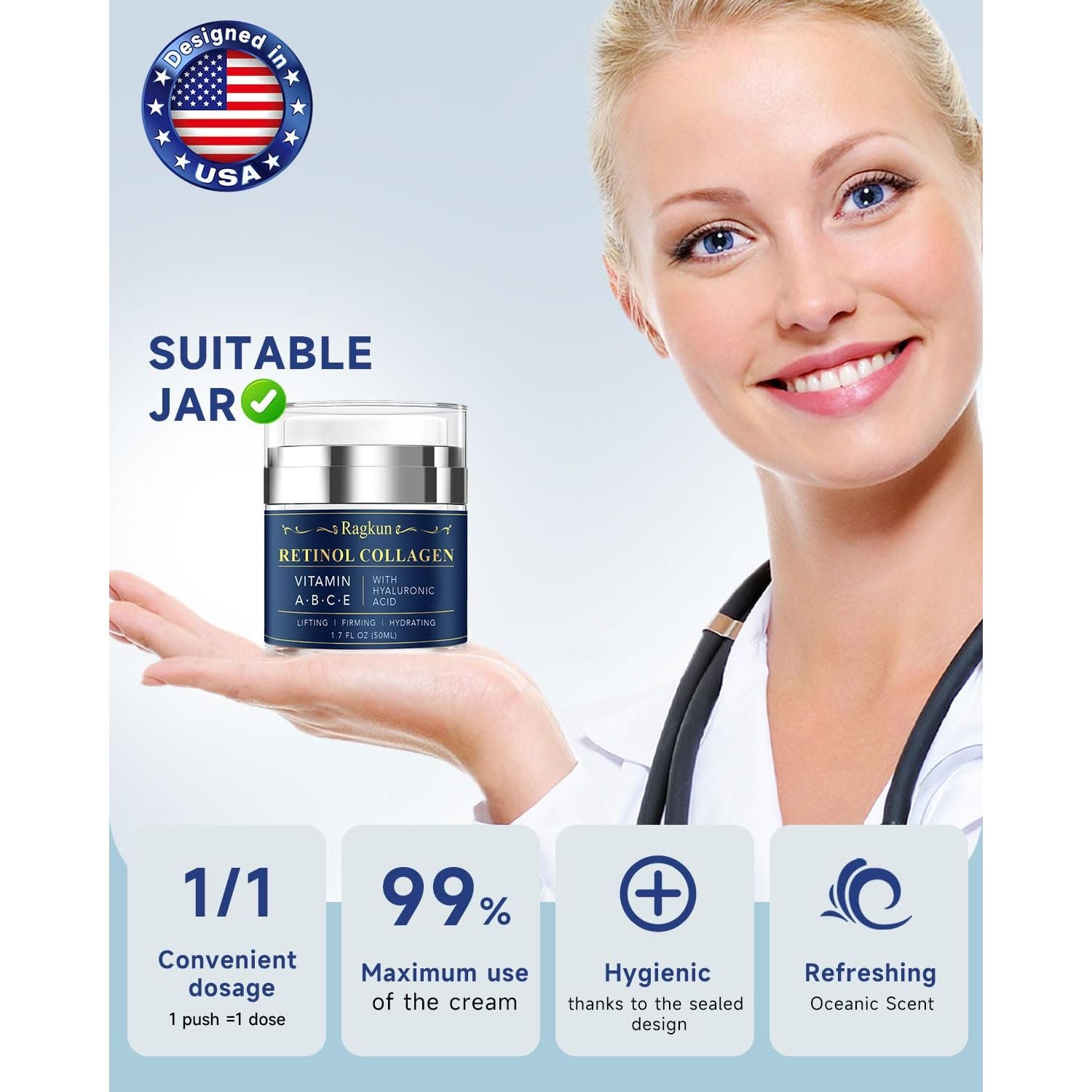 Ragkun Retinol Collagen – 50ml | Anti-Aging, Firming & Hydrating Face Cream