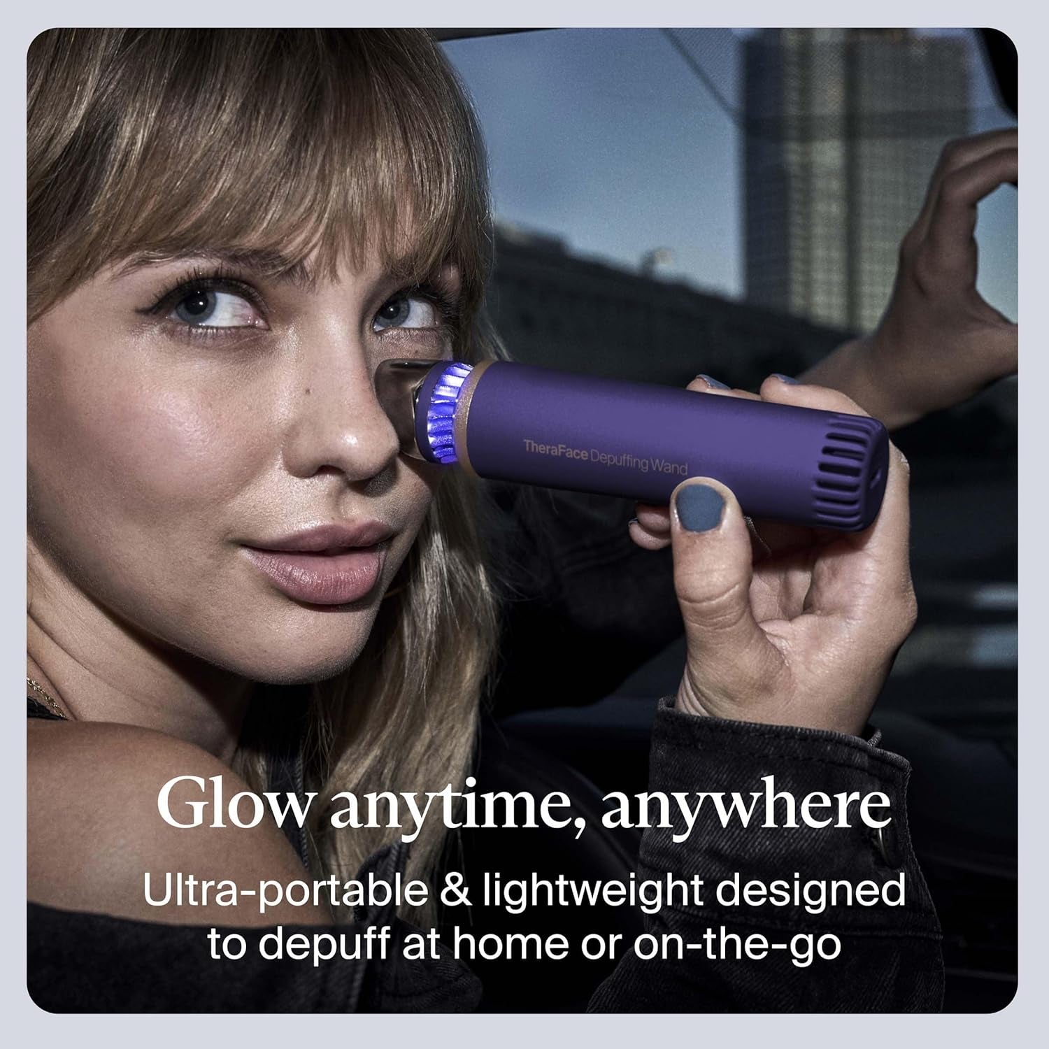TheraFace Therabody Depuffing Wand (Indigo) – Portable Hot & Cold Therapy for Puffiness & Radiance