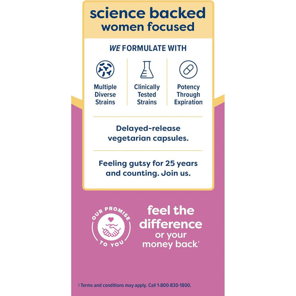 Renew Life Women's Care Probiotic Capsules – 30 Capsules | Daily Vaginal, Urinary & Gut Support