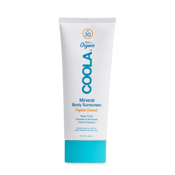 COOLA Mineral Sunscreen SPF 30 – 148ml Tropical Coconut | Reef-Friendly, Sheer Zinc-Based Protection