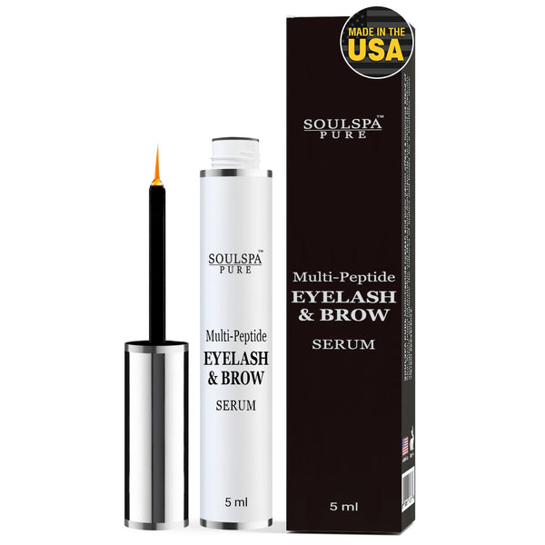 SOULSPA PURE Multi-Peptide Eyelash & Brow Serum – 5ml | Strengthens, Thickens & Nourishes