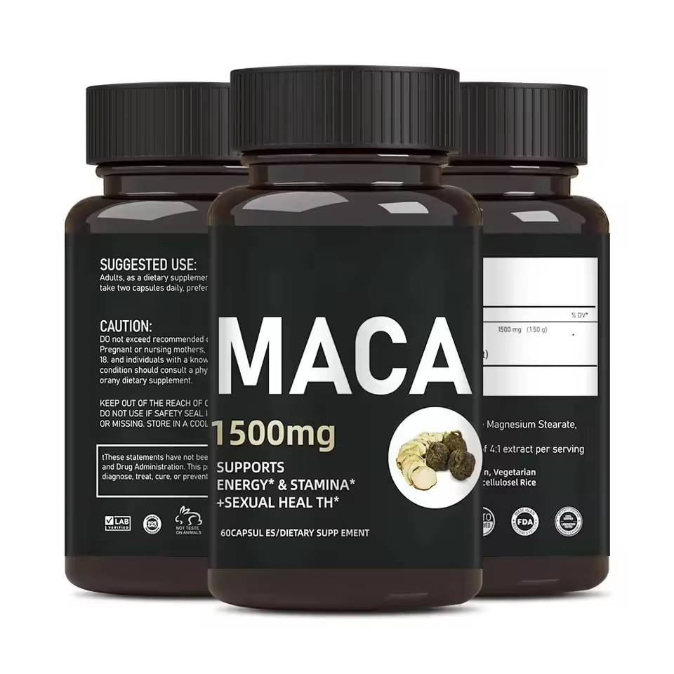 Maca Root Capsules – Natural Herbal Supplement for Energy, Stamina & Vitality (Maca Extract 1000mg)