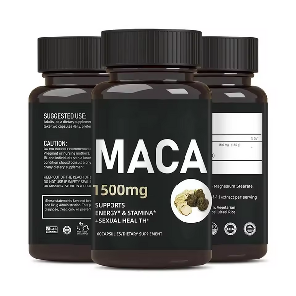 Maca Root Capsules – 60 Count  Natural Herbal Supplement for Energy, Stamina & Vitality (Maca Extract 1000mg)