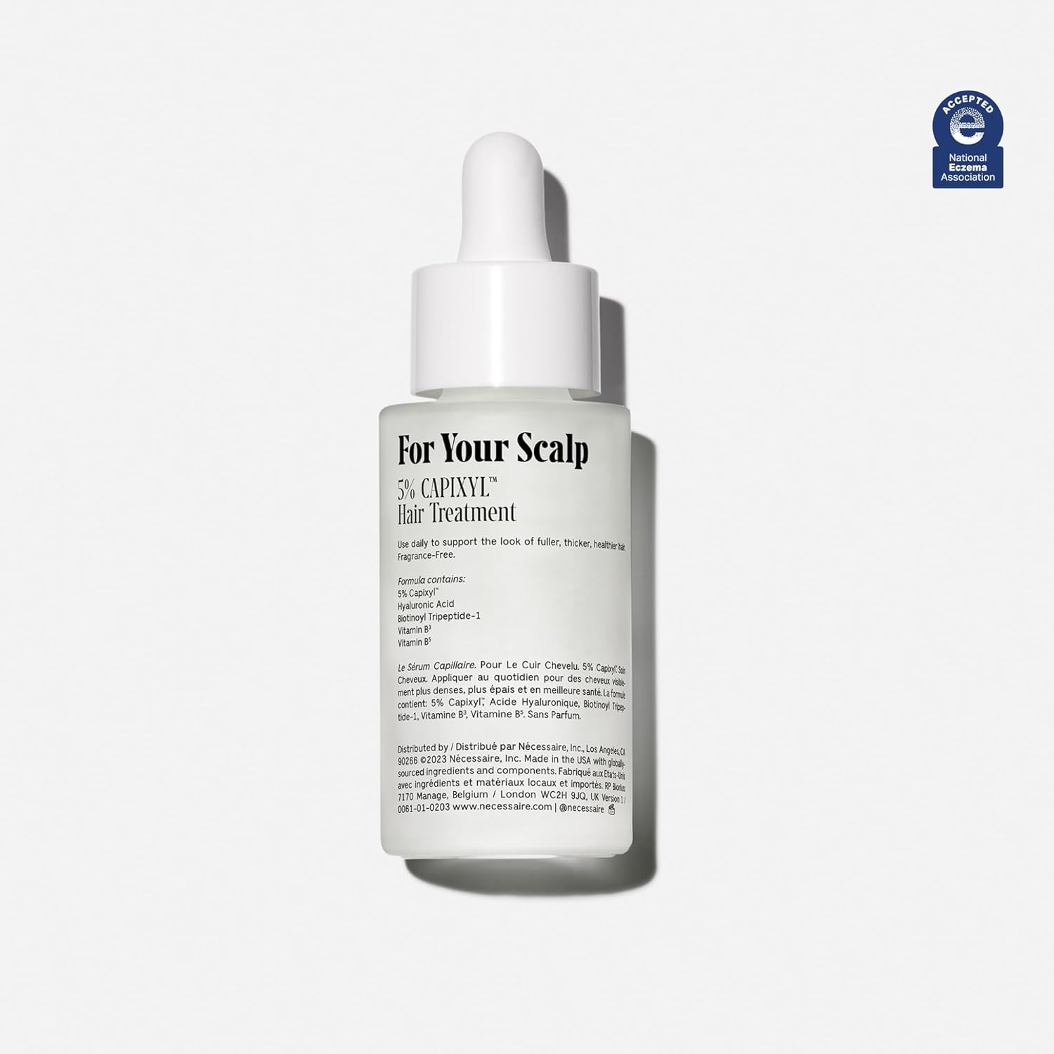 the Scalp Serum. 5% Capixyl™ + 1% Hyaluronic Acid for Fuller, Thicker, Healthier Hair. Fragrance-Free. Approved by the National Eczema Association. 1 Fl Oz