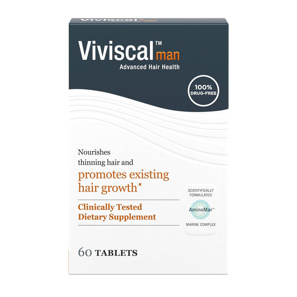 Viviscal Man Advanced Hair Health – 60 Tablets | Clinically Proven Drug-Free Hair Growth for Men