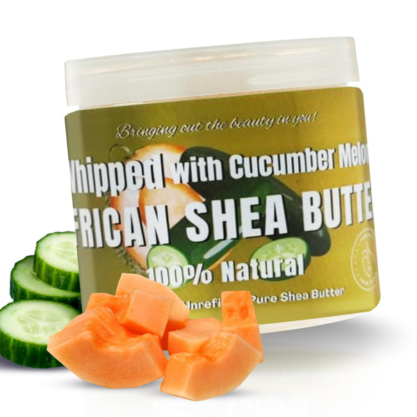 RA COSMETICS Whipped With Cucumber-Melon African Shea Butter – 340g | Cooling Hydration, Skin Refreshing & Revitalising Care