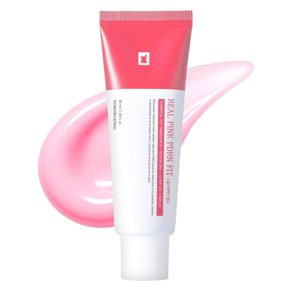 Real Pink PDRN Fit, Salmon DNA Wrapping Mask,12 Peptides, Hydrolyzed Collagen Peel off Facial Mask for Elasticity, Firming, Moisturizing, Glow, Glass Skin, Korean Skincare, 50Ml/1.69 Fl. Oz.