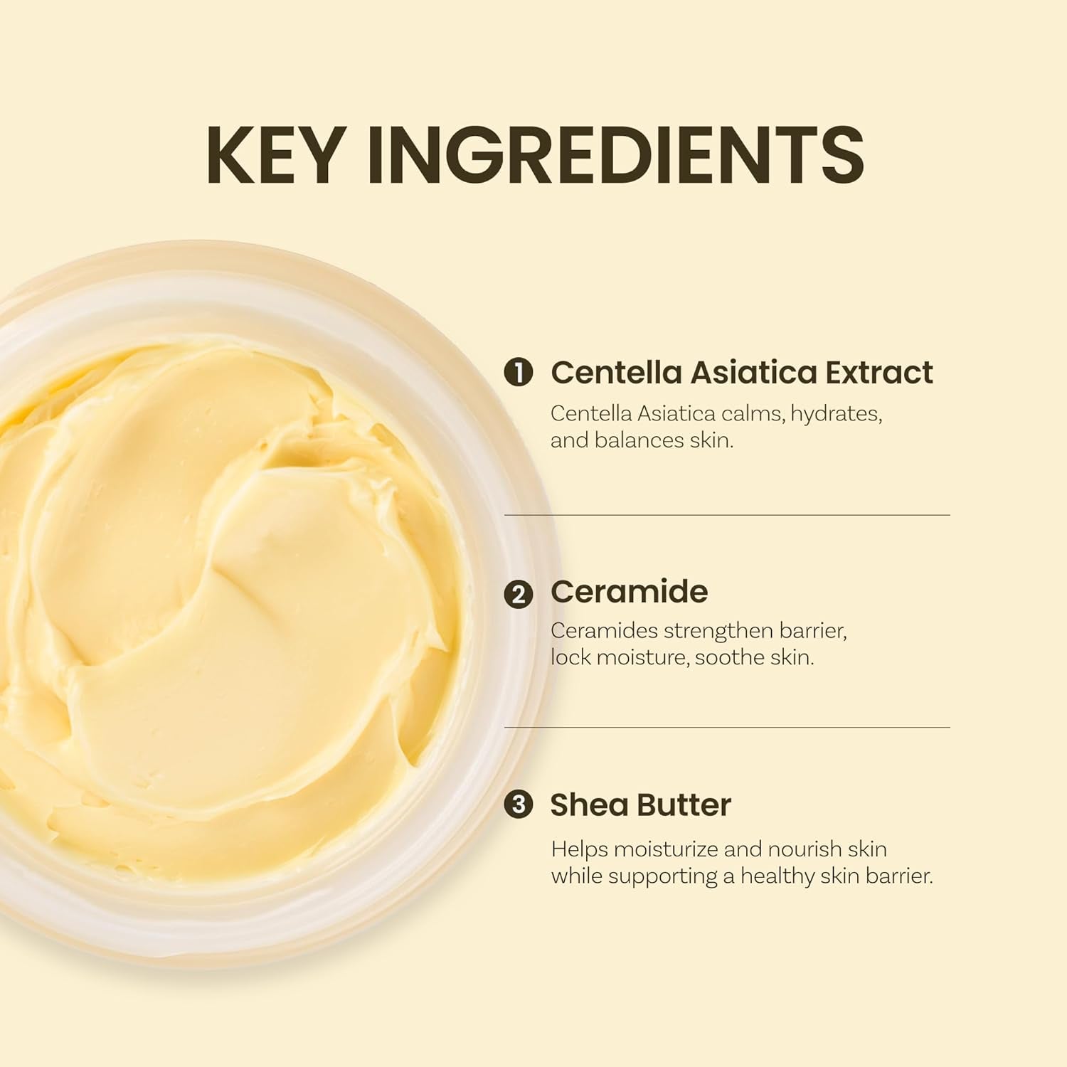 ONGREDIENTS Deep Calming Cream – 50ml | Centella & Ceramide Moisturizer for Sensitive Skin