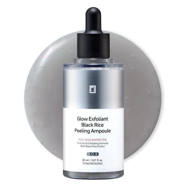 Black Rice Peeling Ampoule, 75% Black Rice Exfoliant, Dead Skin Remover, Face Body Scrub, Blackheads Pore Cleaner, Kojic Acid, Arbutin for Discoloration, Korean Skincare, 85Ml / 2.87 Fl. Oz.