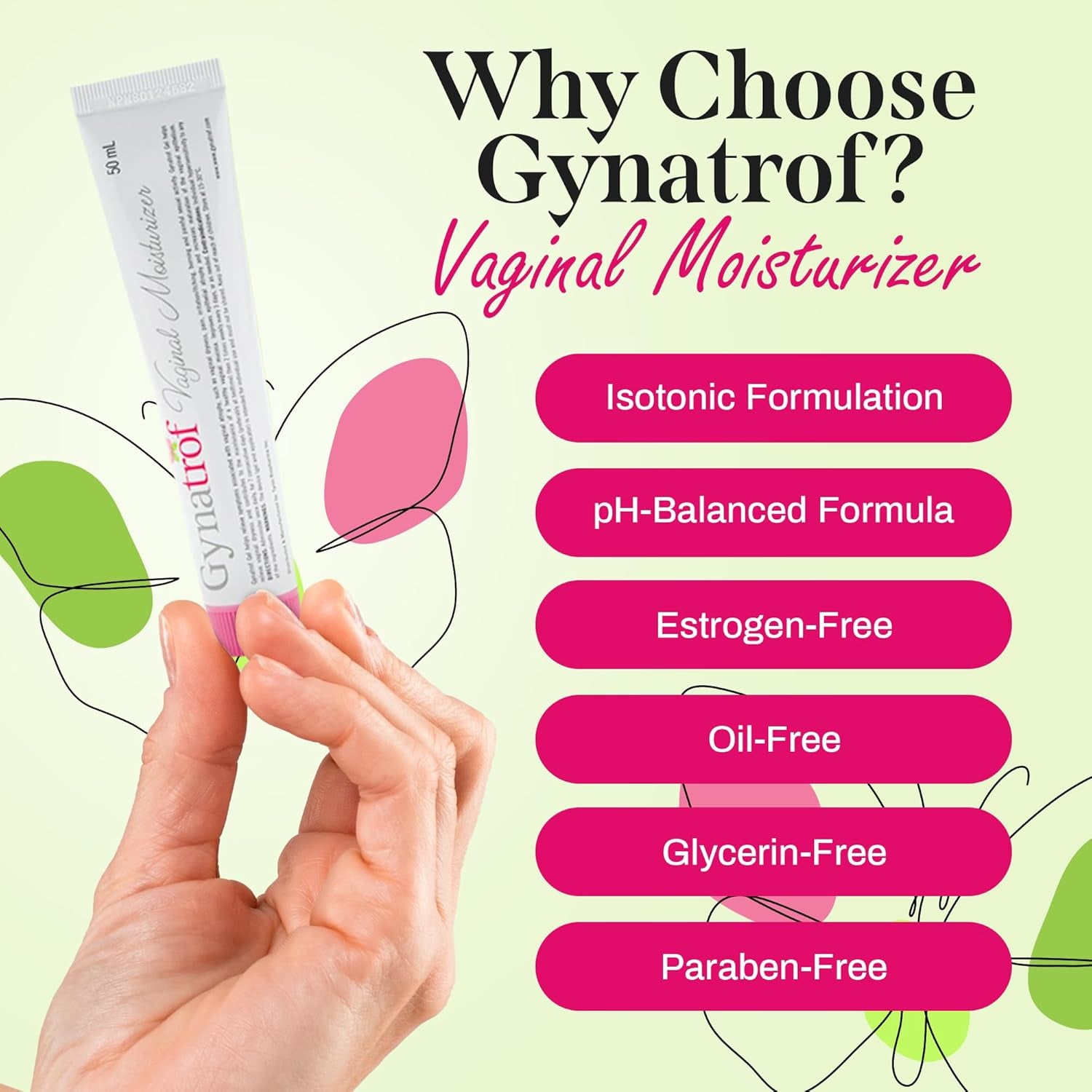 Gynatrof Vaginal Moisturizer – 50ml (20 Applications) | Fast-Acting, Hormone-Free Relief for Vaginal Dryness