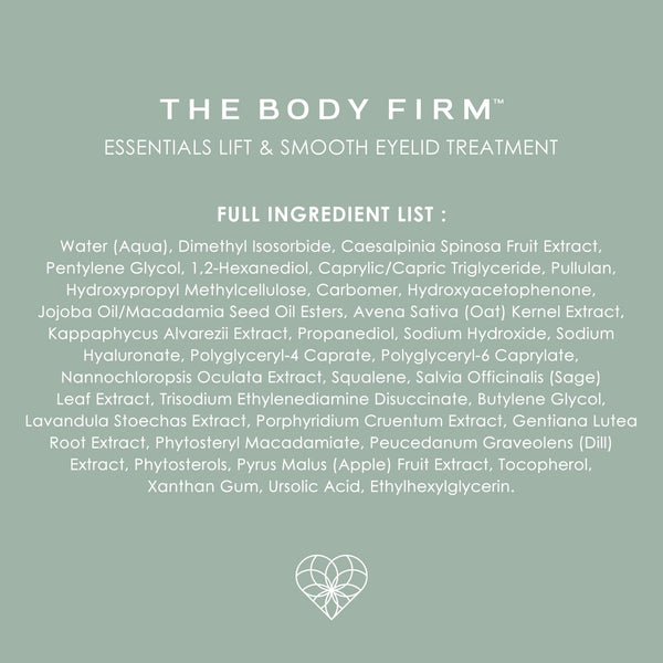 BODY FIRM Essentials Lift & Smooth Eyelid Treatment – 23ml | Firming, Lifting & Brightening Eye Solution