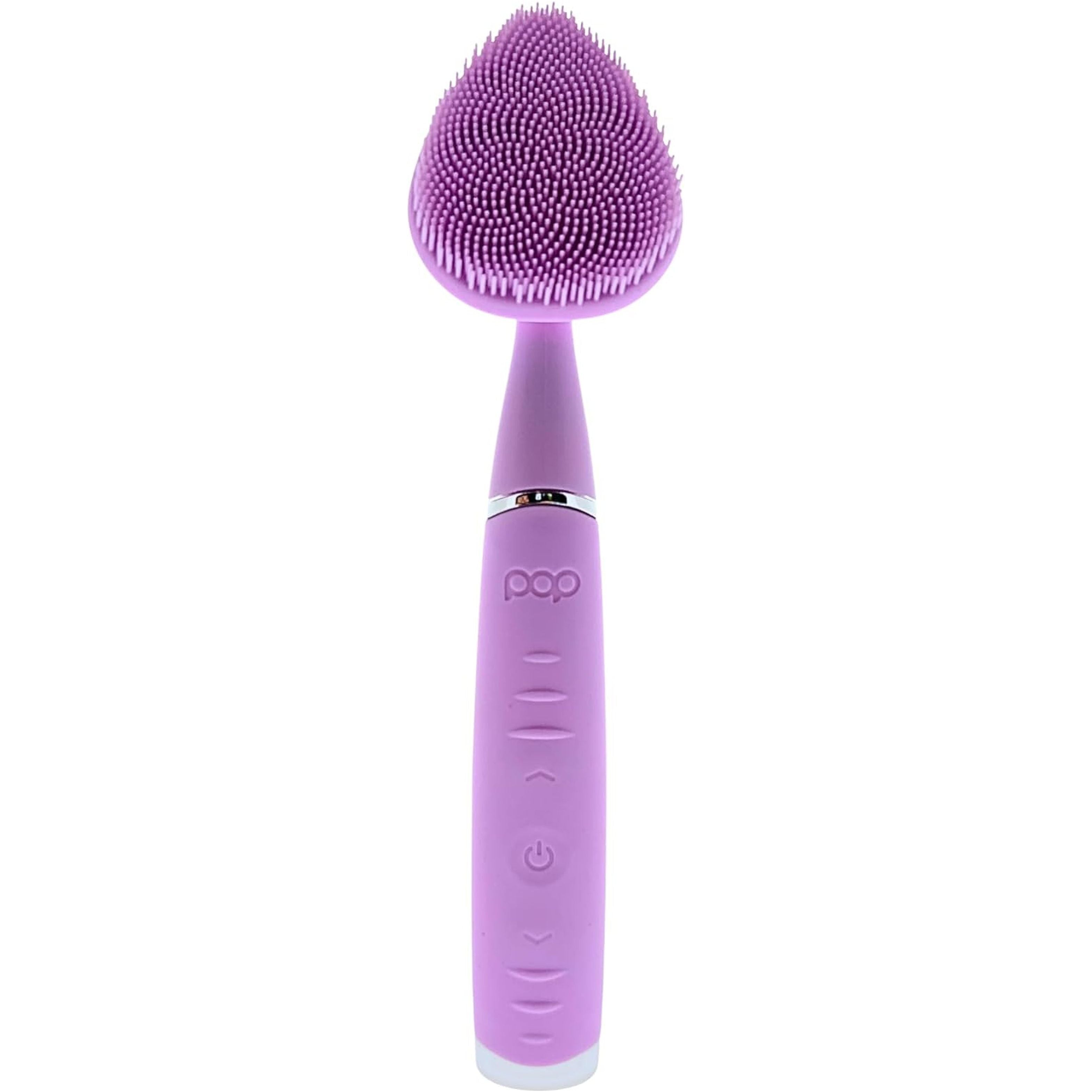 Pop Sonic Clover Facial Cleansing Device (Lavender) | 5-Speed Silicone Vibrating Face Brush for Deep, Gentle Cleansing