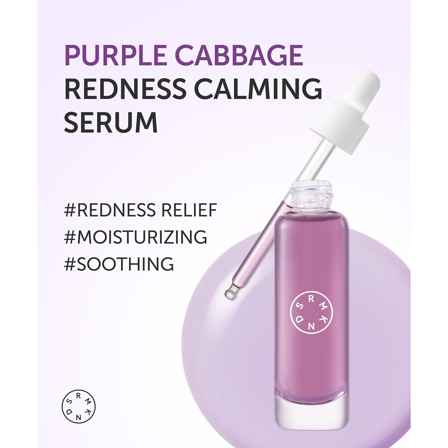 SERUMKIND Purple Cabbage Serum - Calming and Skin Recovery- Korean Face Skincare – Beta Glucan 100,000Ppm – Soothing & Redness Relief - Vegan, Cruelty-Free – 1.01 Fl.Oz.