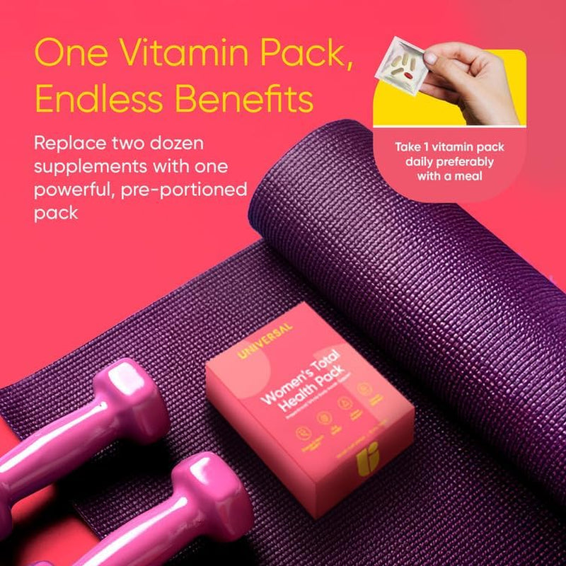 Universal U Women's Total Health Pack – 30 Daily Pill Packs | All-in-One Multivitamin for Energy, Immunity, Gut & Hormone Support
