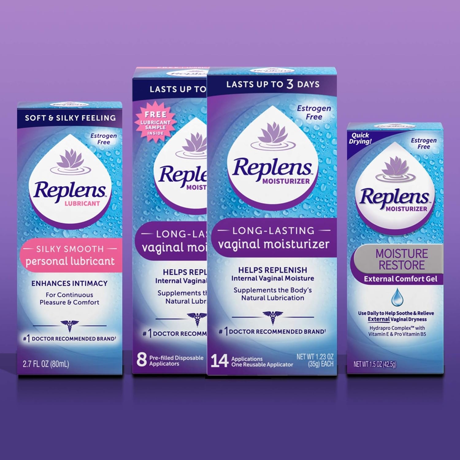 Replens Long-Lasting Vaginal Moisturizer – 14 Applicators | Up to 3 Days of Continuous Hydration & Comfort