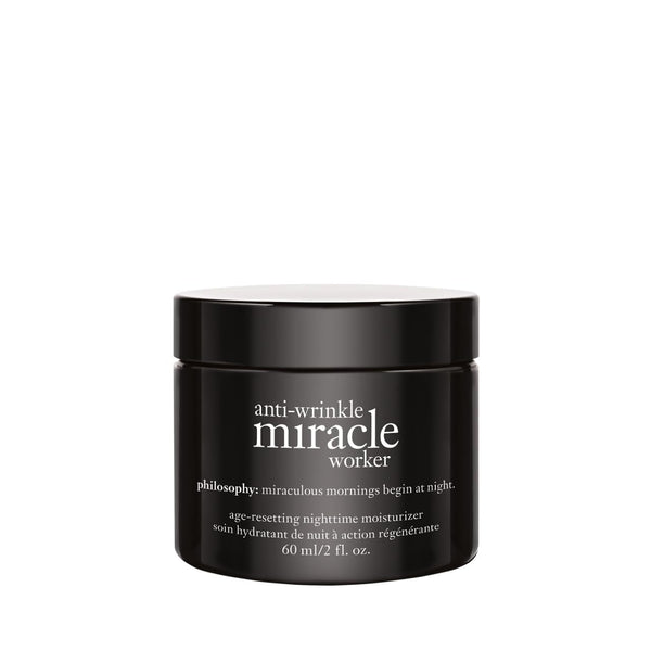 Philosophy Anti-Wrinkle Miracle Worker Line-Correcting Overnight Cream Face Moisturizer - with Vitamin C & Hyaluronic Acid - Counteracts Stress-Induced Damage for Smoother Skin - 2 Fl Oz