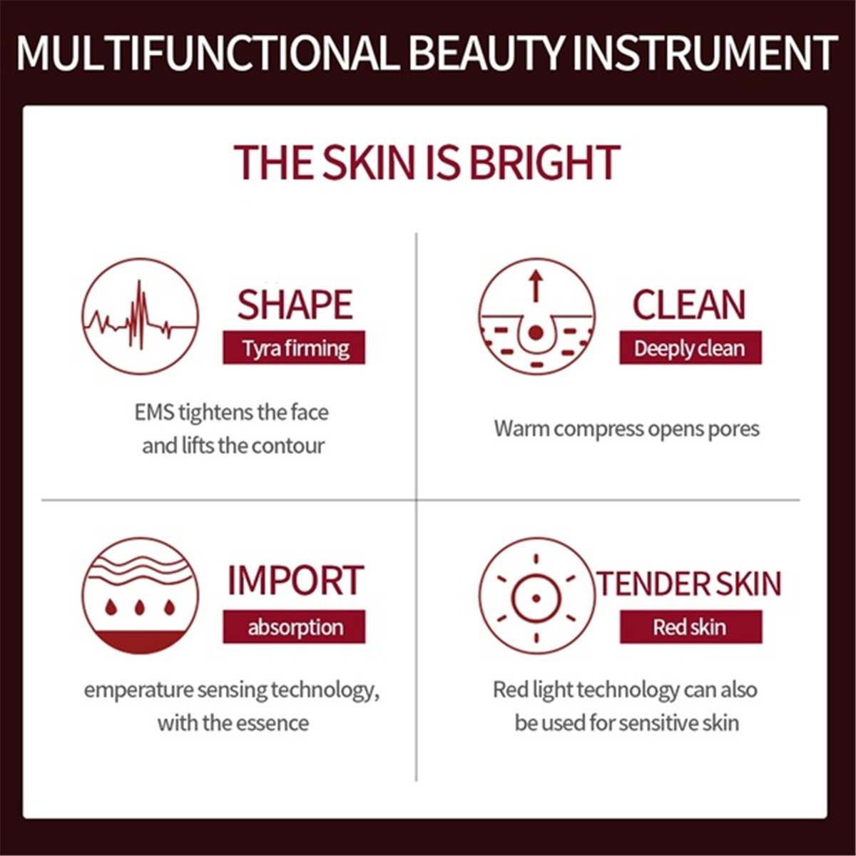 EMS Mesotherapy Facial Care Device – Electroporation Face Lifting & Firming Skin Tightening Beauty Instrument
