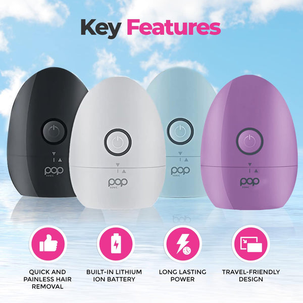 Pop Sonic Moon Shaver (Lavender) | Ergonomic 3-Head Rotary Shaver for Silky Smooth Skin