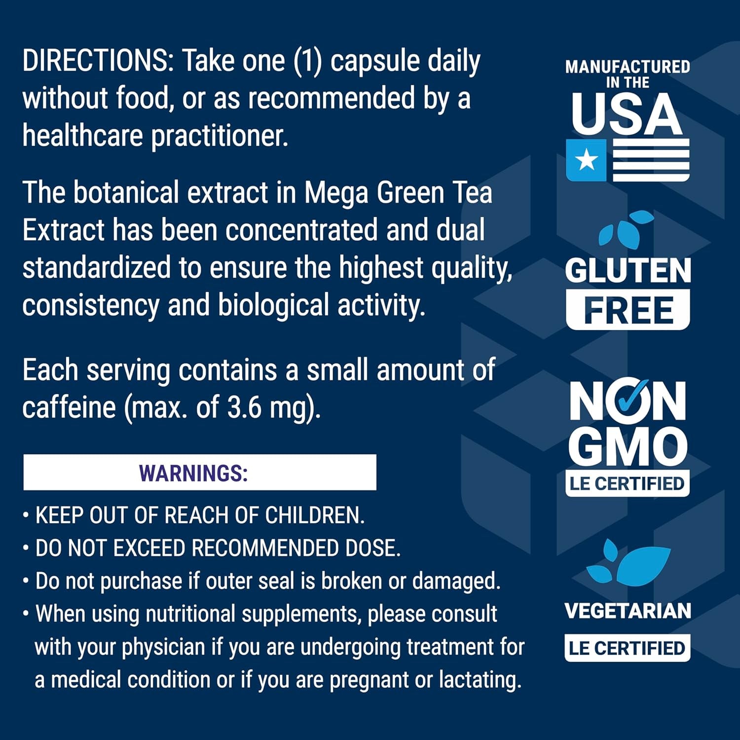 Life Extension Decaffeinated Mega Green Tea Extract – 100 Capsules | High-Potency Antioxidant & Heart Health Support