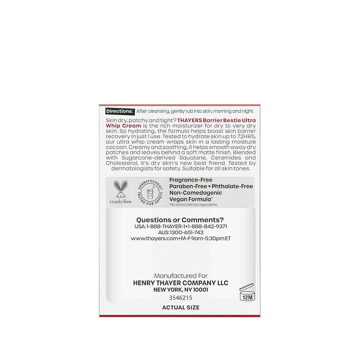 THAYERS Barrier Bestie Ultra Whip Cream - 59ml