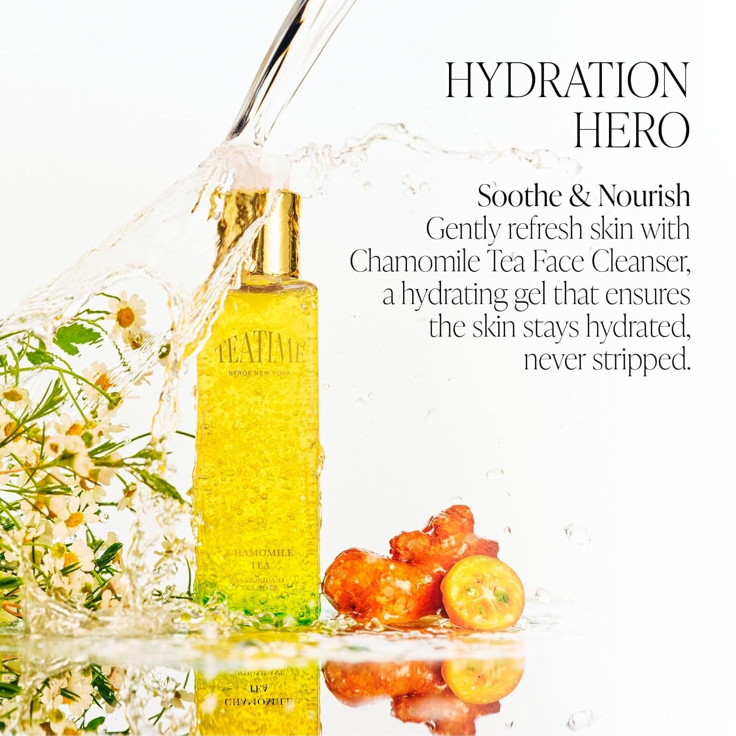 BYROE Teatime Chamomile Tea Face Cleanser – 150ml | Hydrating, Brightening & Gentle Deep Clean