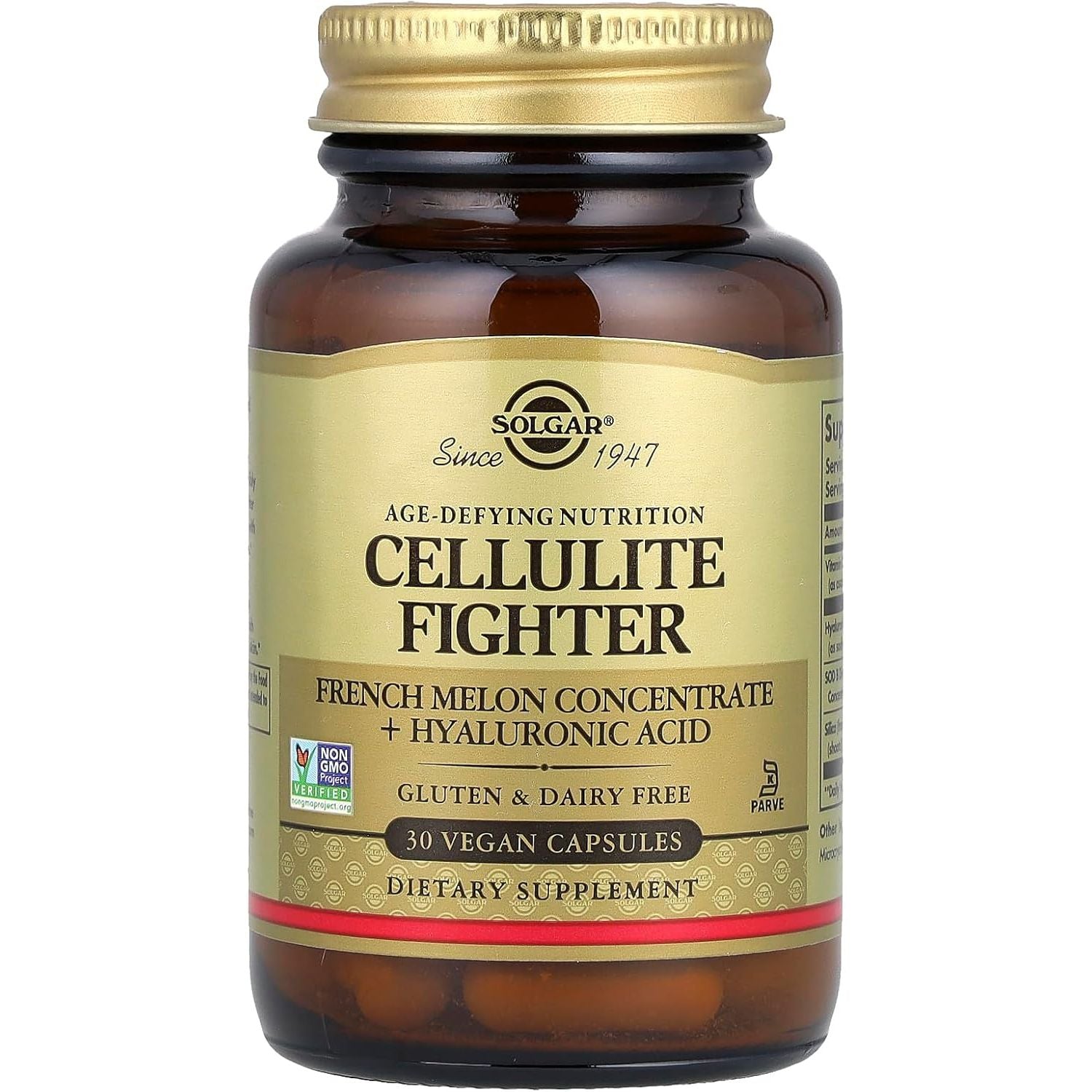 Solgar Age-Defying Nutrition Cellulite Fighter – 30 Capsules | French Melon + Hyaluronic Acid for Firm, Smooth Skin