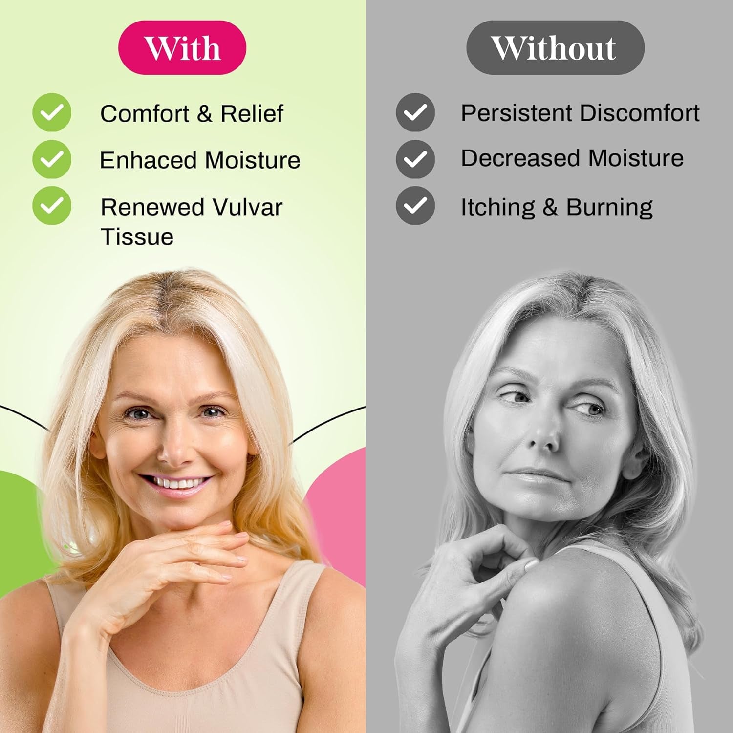 Vulvar Moisturizing Cream for Dryness, Itching, Irritation, Redness Due to Menopause, Childbirth, Breastfeeding, Low Estrogen - Lightweight Hydrating Formula for Sensitive Skin, 2 Oz