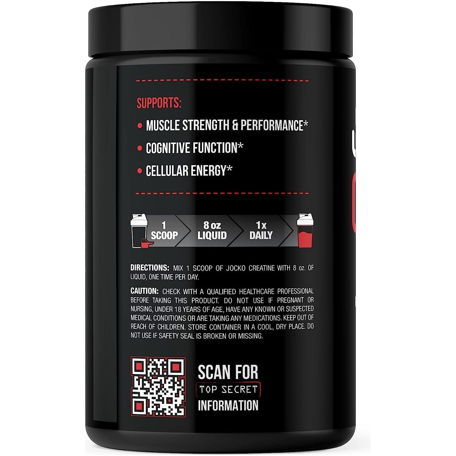 Jocko Fuel Creatine Monohydrate Dietary Supplement – Unflavored, Supports Muscle Health & Cognitive Function 16 Oz - 454g