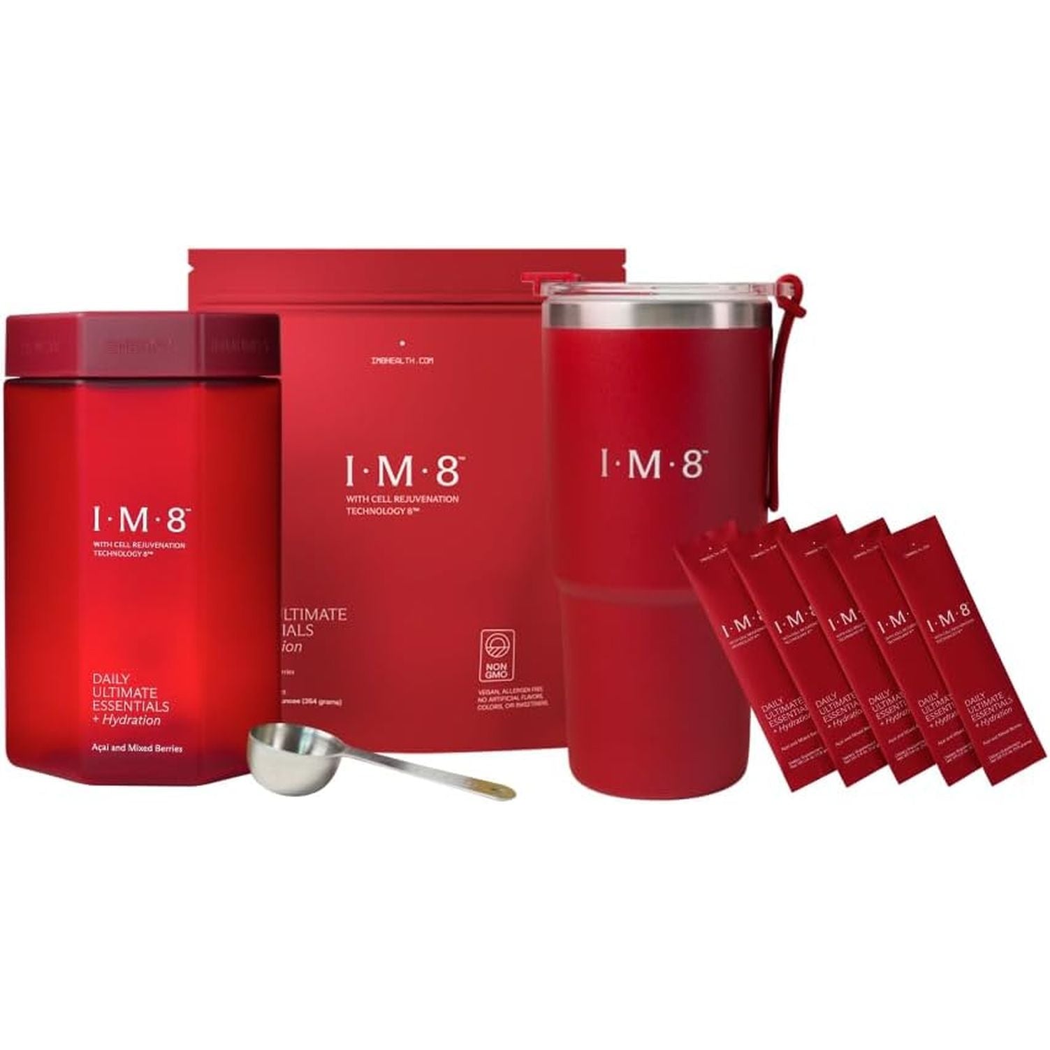 IM8 Daily Ultimate Essentials All-In-One Multivitamin Supplement (30 Servings, Starter Kit - Scoop + Tumbler Included)