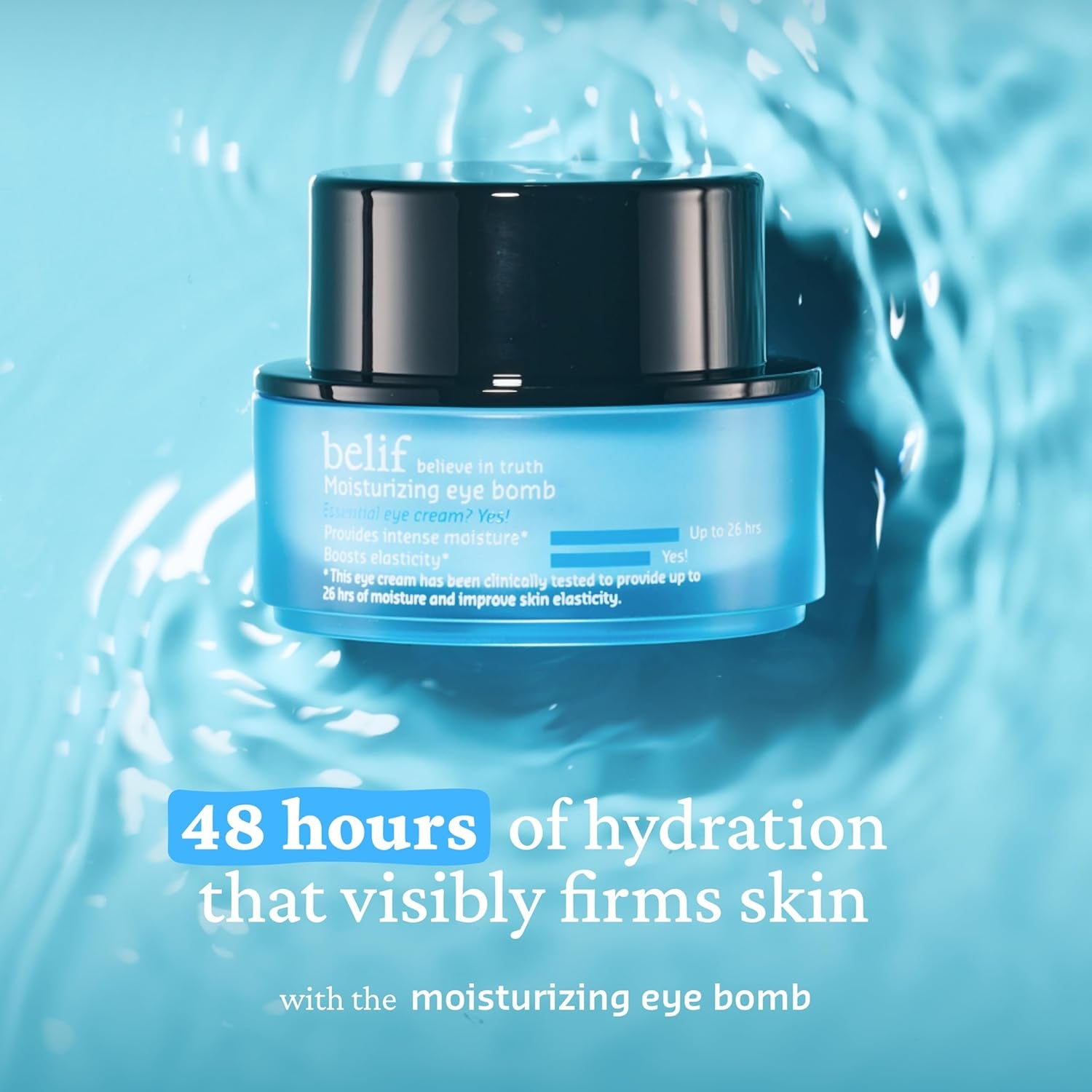 belif Moisturizing Eye Bomb – 25ml | 48-Hour Hydration & Firming Eye Cream with Peptides, Ceramide & Caffeine