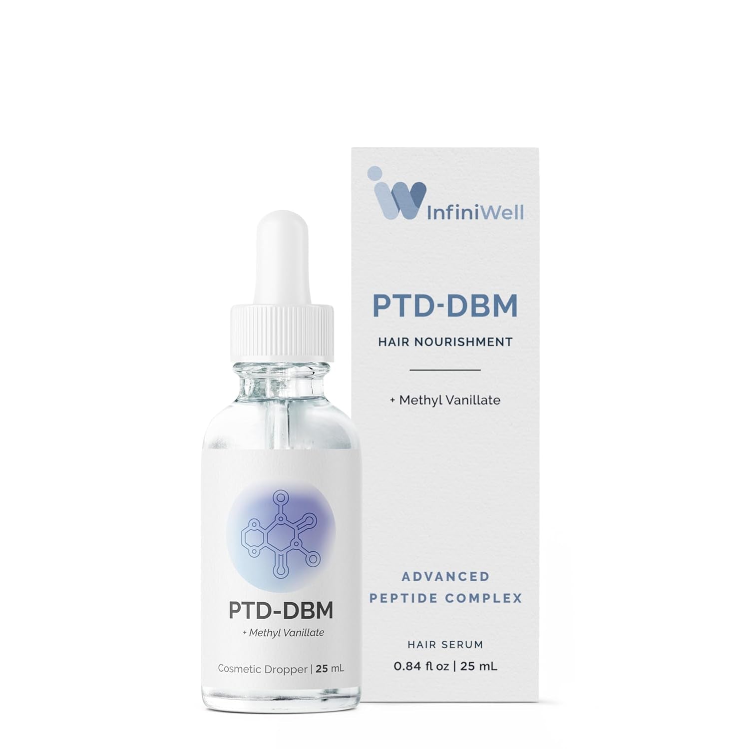 PTD-DBM Peptide Hair Serum for Fuller-Looking Hair - Scalp Treatment for Visible Growth & Follicle Renewal - Reinforce Restoration, Strand Integrity & Optimal Density (25 Ml)
