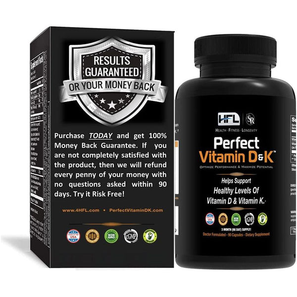 Perfect Vitamin D&K by Dr. Sam Robbins | Vitamin D3 & K2 (Menaq7® MK-7) | 3 Month Supply | 2X Absorbable | Vegan, Plant-Based, Micro-Encapsulated.