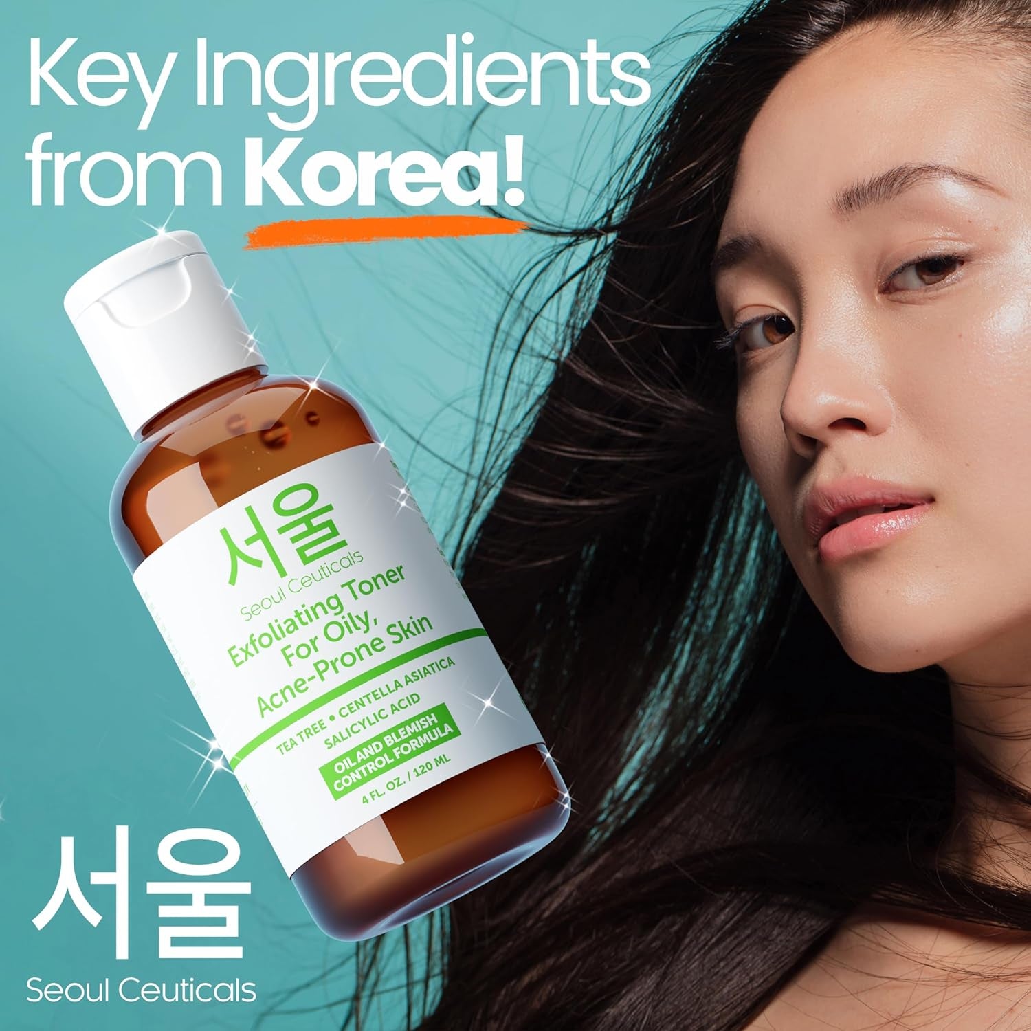 SeoulCeuticals Exfoliating Toner for Oily, Acne-Prone Skin – 120ml | Clarifying BHA Toner with Salicylic Acid, Tea Tree & Centella