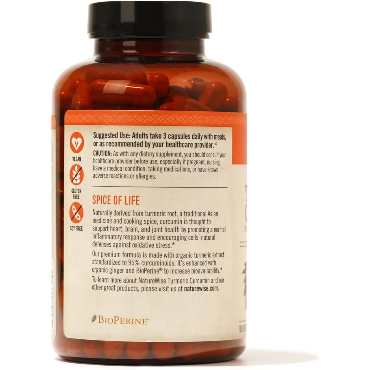 NatureWise Turmeric Curcumin 2250mg – 180 Capsules | Joint Comfort, Flexibility & Antioxidant Support with Bioperine