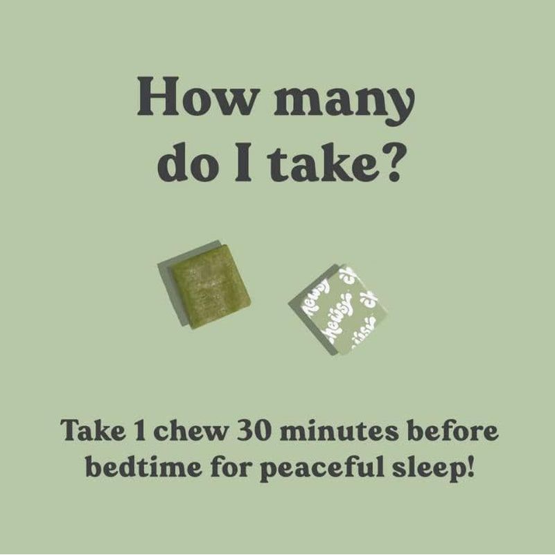 Chewsy Peaceful Sleep Chews – Midnight Mint, 30 Chews | Fast-Acting Melatonin Sleep Aid with L-Theanine & Botanicals