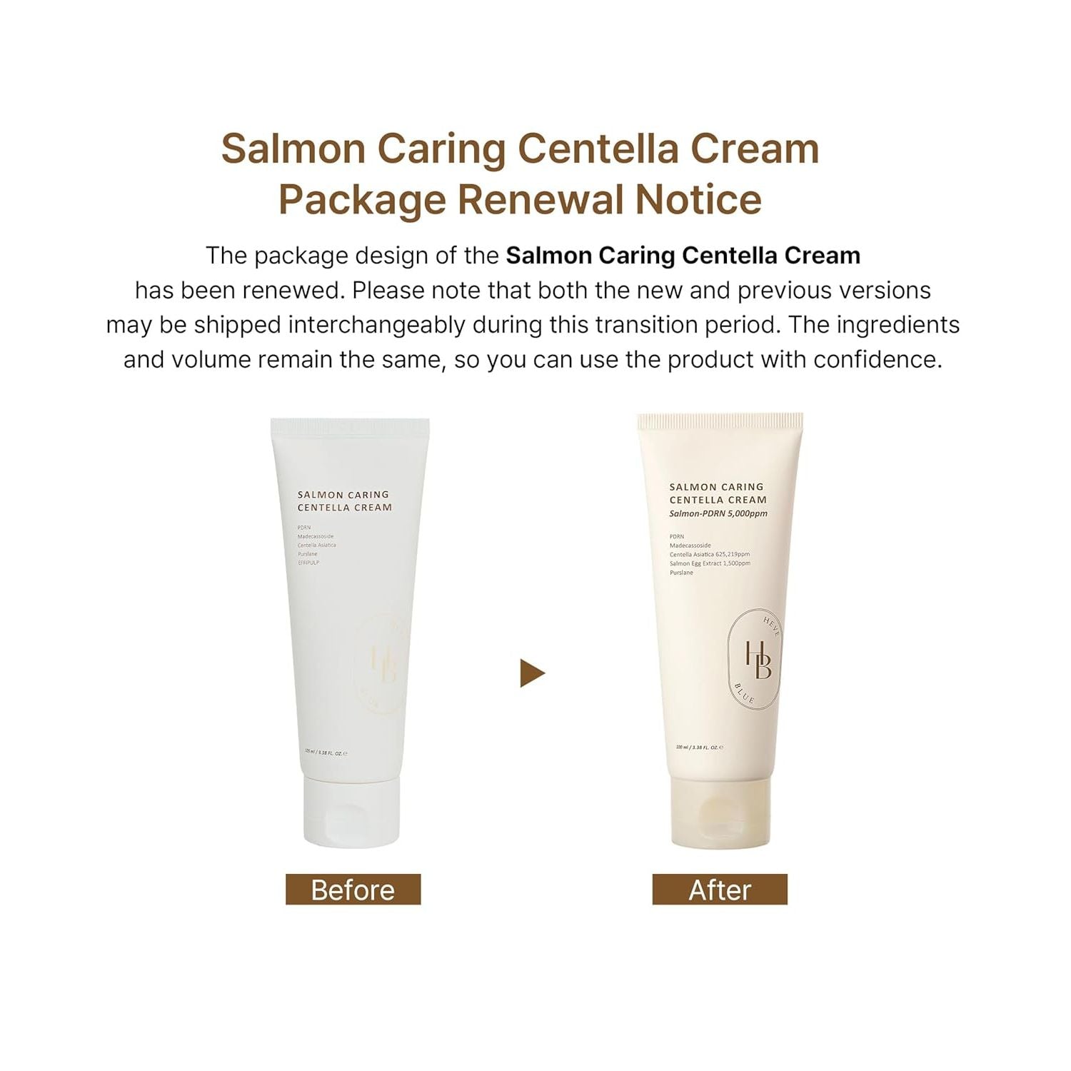 HEVEBLUE Salmon Caring Centella Cream – 100ml | Enriched with Salmon PDRN 5,000ppm for Repair, Hydration & Skin Renewal