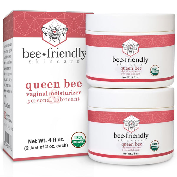 Organic Vaginal Moisturizer, USDA Certified, Natural Vulva Cream for Dryness, Itching, Irritation, Redness, Chafing of Vagina Due to Menopause & Thinning, 4 Oz (2 Jars in a Box)
