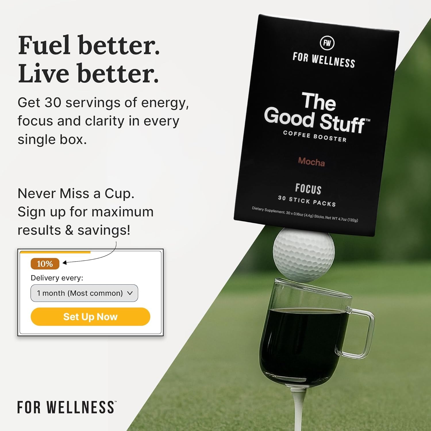 the Good Stuff Focus – Mocha Coffee Booster | Nootropic Collagen Creamer with Mcts for Focus, Energy & Wellness | Non-Dairy, Keto-Friendly, 30 Servings