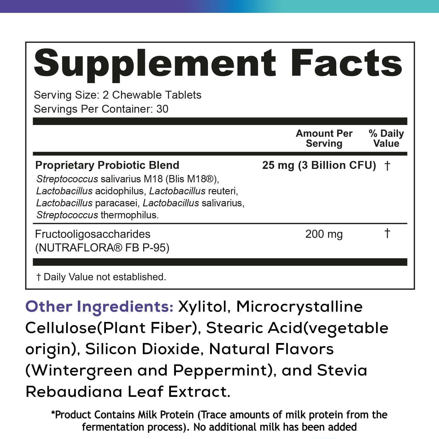 Pure Research RESTORE Oral Probiotic – 60 Chewable Tablets | Mint Flavour | Fresh Breath, Gum & Dental Health Support