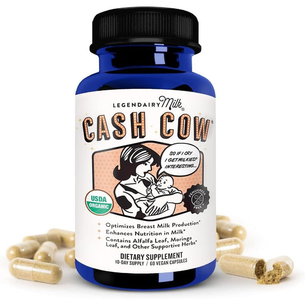 Legendairy Milk Cash Cow Lactation Supplement – 60 Capsules, 10-Day Supply | Organic Milk Supply Support