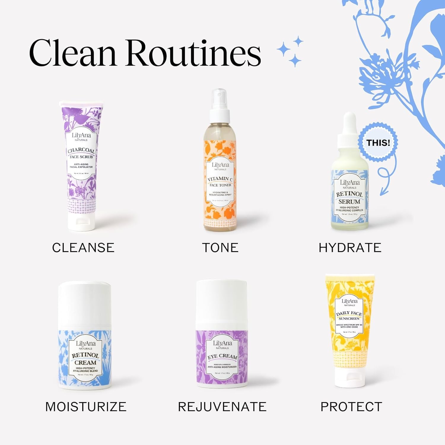 LilyAna Naturals Retinol Serum – 30g | Anti-Aging, Brightening & Acne-Fighting Treatment