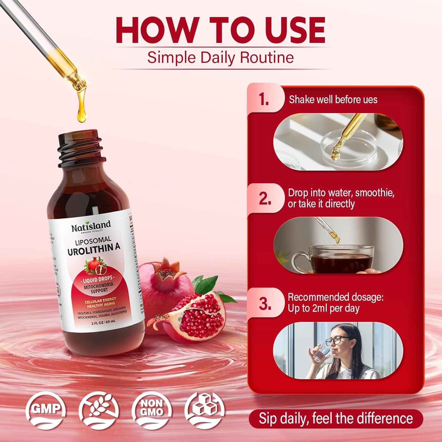 NATISLAND Liposomal Urolithin A Liquid Drops - 60ml