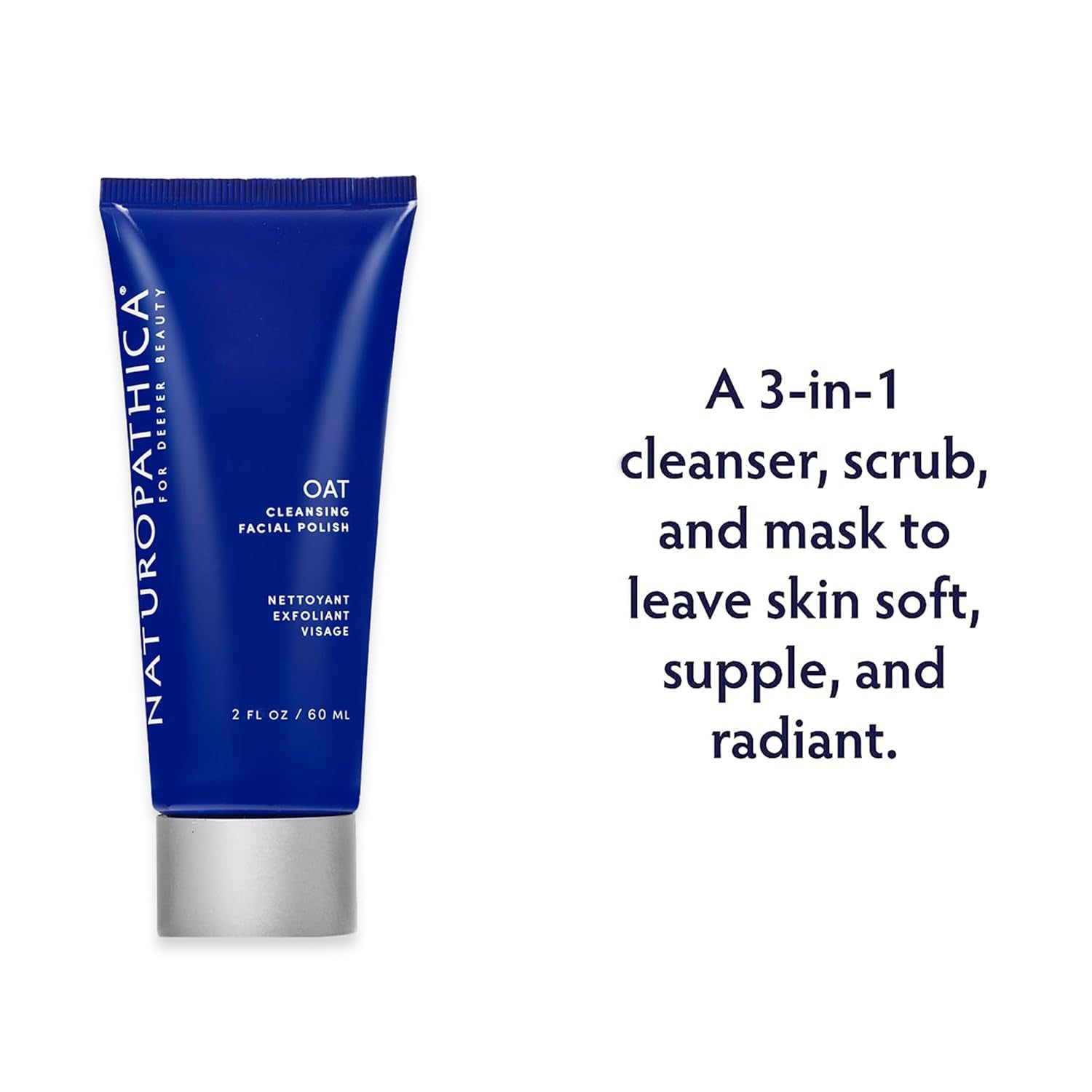 Naturopathica Oat Cleansing Facial Polish – 60ml | Gentle Exfoliating & Hydrating Face Wash