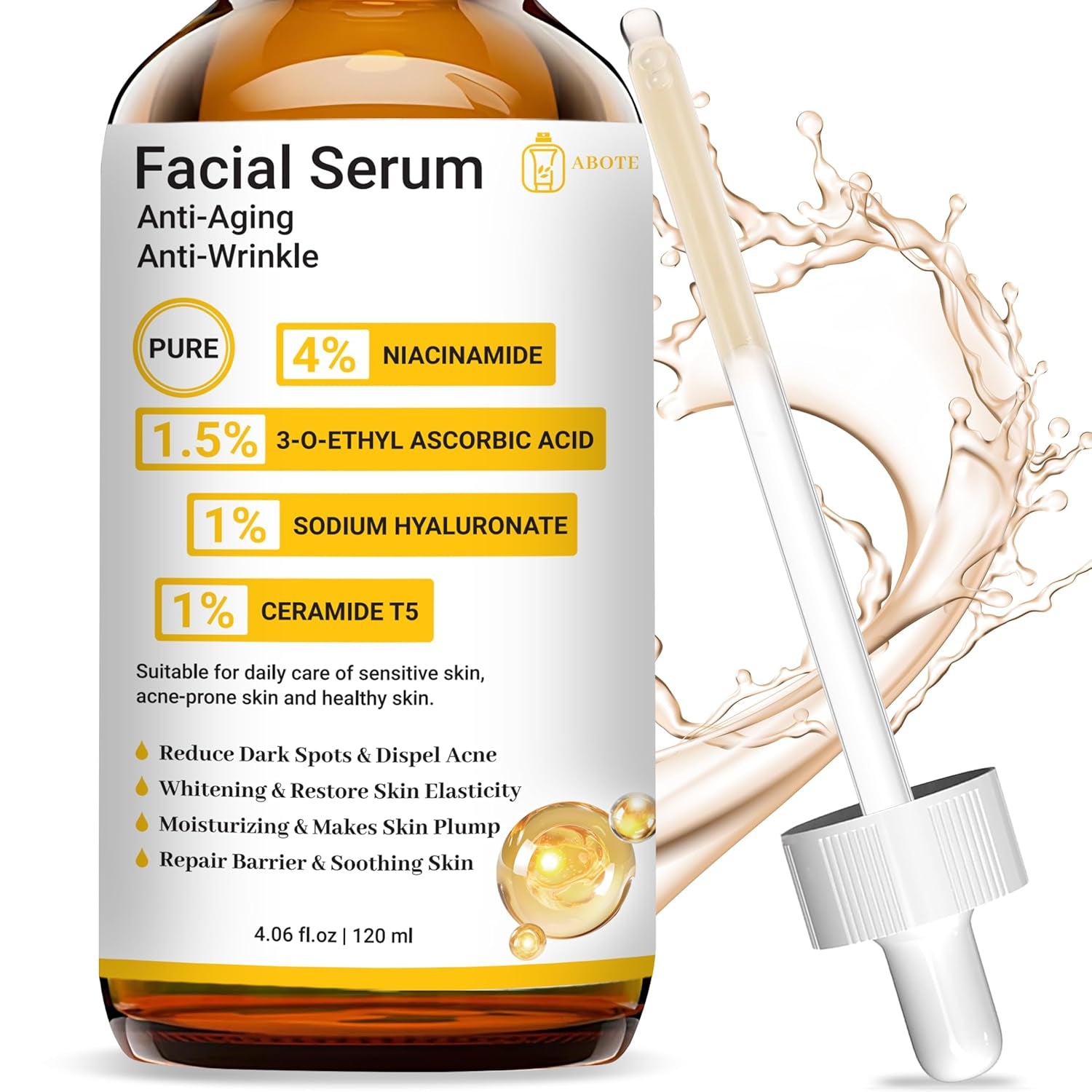 ABOTE Facial Serum – 120ml | Anti-Wrinkle, Brightening & Barrier-Repair Formula
