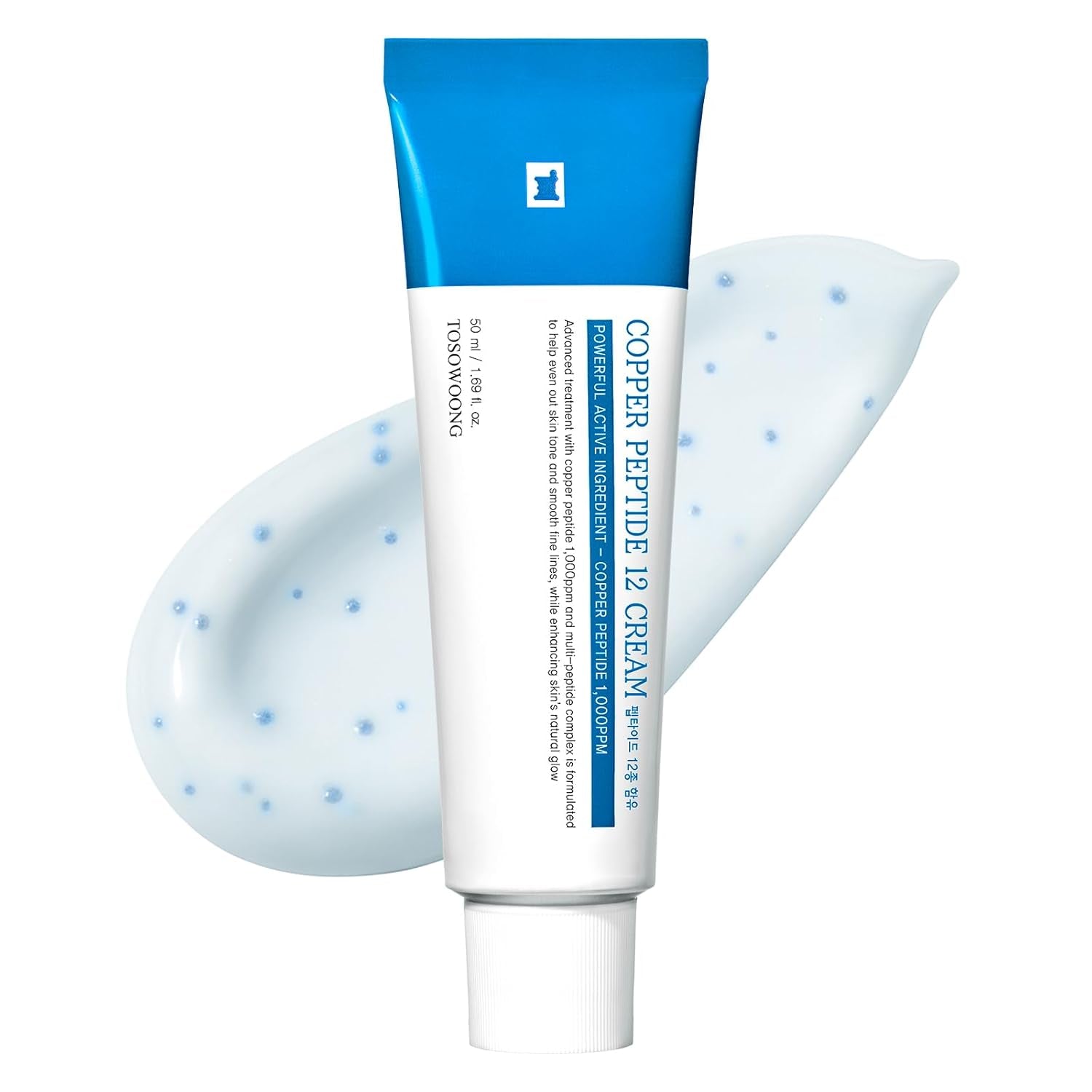 Copper Peptide 12 Cream, 99% Purity of Copper Tripeptide-1, Ghk-Cu, 12 Multi-Peptide Powerful anti Aging Formula for Fine Lines, Firming, Skin Elasticity, Korean Skincare, 50Ml / 1.69 Fl.Oz.