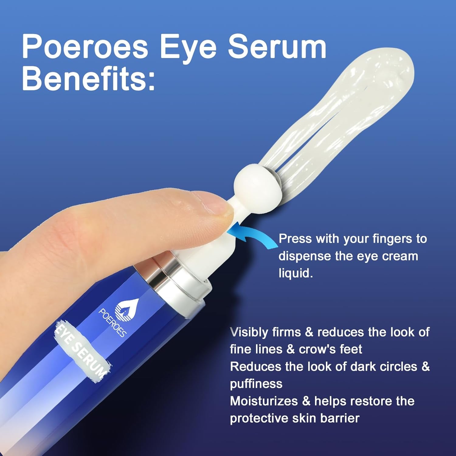 POEROES Eye Serum – 15ml | 8% Caffeine + 8% Retinol Eye Roller for Dark Circles, Puffiness & Fine Lines