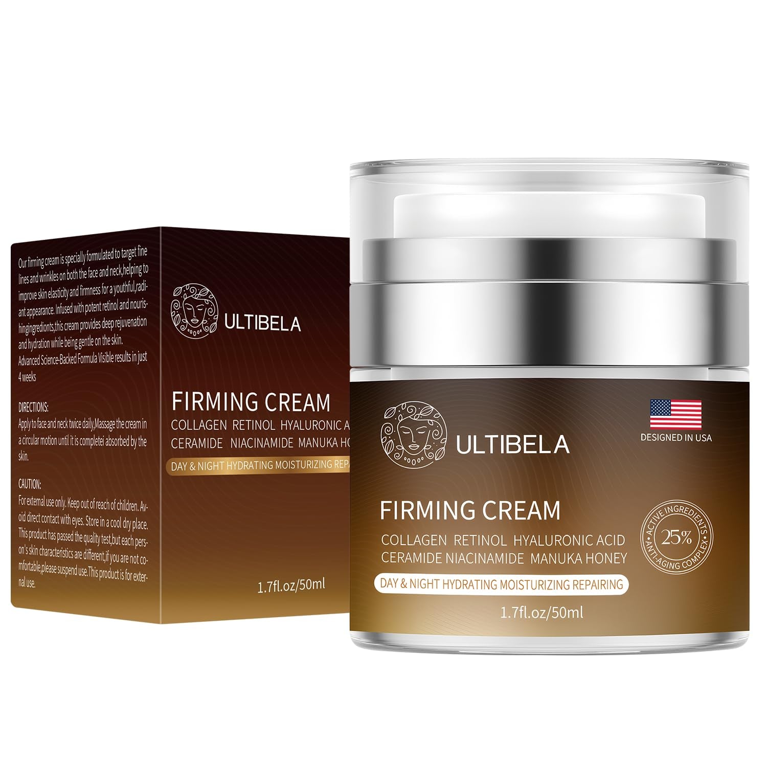 ULTIBELA Firming Cream – 50ml | Retinol, Collagen & Niacinamide for Lifted, Youthful Skin